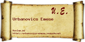 Urbanovics Emese névjegykártya