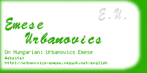 emese urbanovics business card
